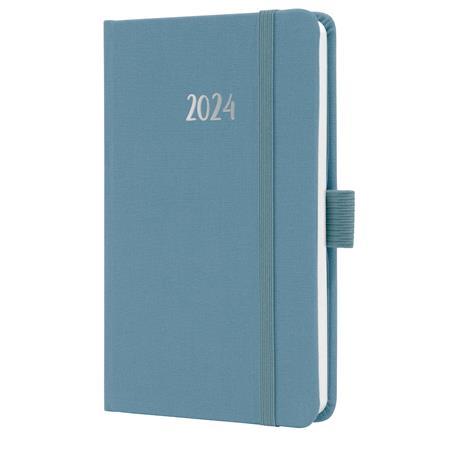 Zápisník, A6, týždenný, 2024, reliéfny obal, SIGEL "Jolie", kobaltová modrá