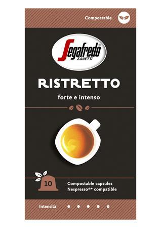 Kávové kapsuly, 10 ks biologicky rozložiteľných kapsúl, SEGAFREDO Ristretto - do kávovarov