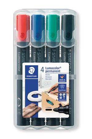 Permanentný popisovač, sada, 2 mm, kužeľový hrot, STAEDTLER "Lumocolor 352", 4 rôzne farby
