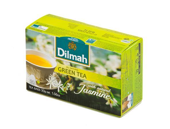 Zelený čaj, 20x1,5g, DILMAH, s vôňou jazmínu