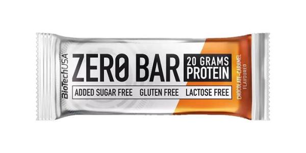 Proteínová tyčinka, bezlepková, 50g, BIOTECH USA "Zero Bar", čokoláda-karamel