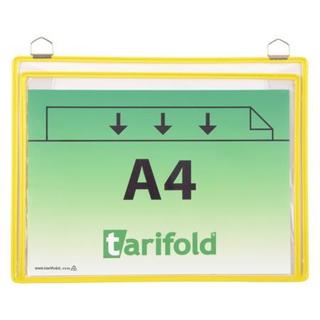 DJOIS Prezentačná tabuľa, závesná, A4, na ležato, s kovovým uškom, TARIFOLD, žltá