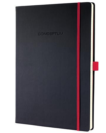 Zápisník, exkluzívny, A4, linajkový, 97 strán, tvrdá obálka, SIGEL "Conceptum Red Edition"