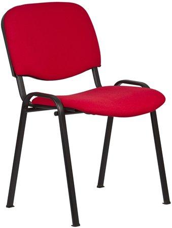 . Konferenčná stolička, čalúnená, čierna kovová konštrukcia,  "Felicia", červená