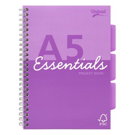 Špirálový zošit, A5, linajkový, 100 listov, PUKKA PAD "Unipad Essentials Project Book", mi