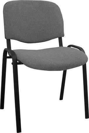 . Konferenčná stolička, čalúneniá, čierna kovová konštrukcia, "Felicia", sivá