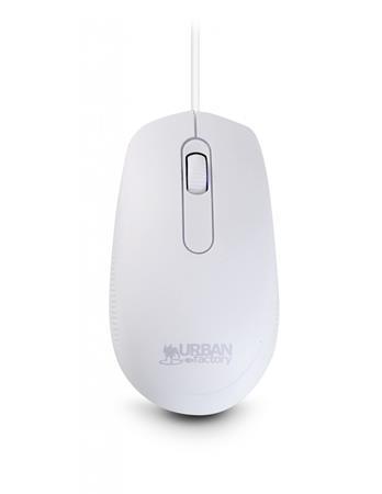 Myš, drôtová, optická, stredná veľkosť, USB, URBAN FACTORY "Free Color", biela