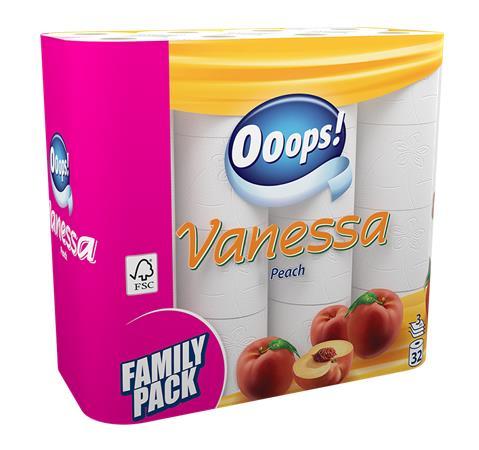 . Toaletný papier, 3-vrstvový, 32 kotúčov, "Ooops Vanessa"