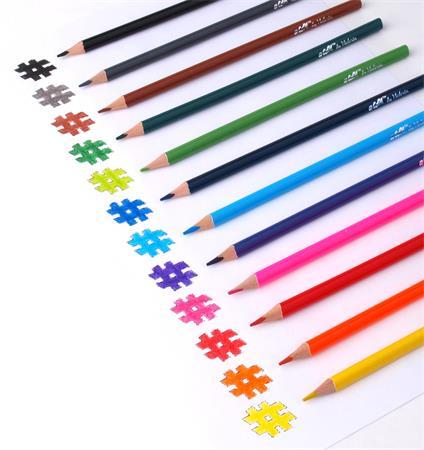 Farebné ceruzky, sada, trojhranné, COOL BY VICTORIA, 12 rôznych farieb