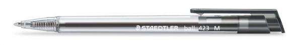 Guľôčkové pero, 0,5 mm, stláčací mechanizmus, STAEDTLER "Ball 423 M", čierna