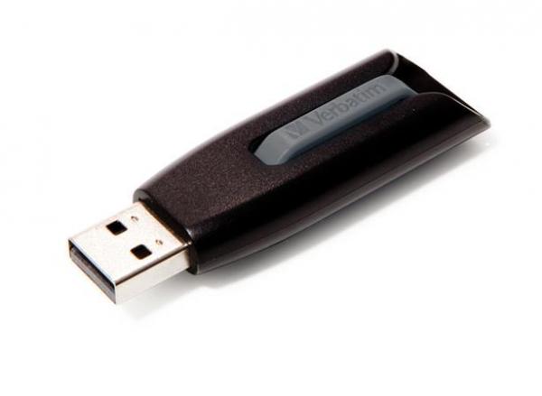 USB kľúč, 64GB, USB 3.0, 60/12 MB/sec, VERBATIM "V3", čierny-sivý