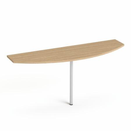 Prídavný stôl, s oblúkom, sivá kovová noha, 50x160 cm, MAYAH "Freedom SV-50", jaseň
