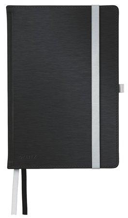 Zápisník, A5, štvorčekový, 80 strán, s tvrdou obálkou, LEITZ "Style", saténovo čierna