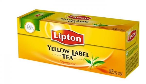 Čierny čaj, 25x2 g, LIPTON "Yellow label"