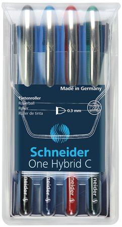 Roller, sada, 0,3 mm, SCHNEIDER "One Hybrid C", 4 farby