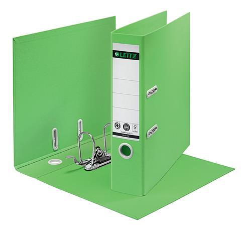 Pákový šanón, 80 mm, A4, kartón, recyklovateľný, LEITZ "180 Recycle", zelená