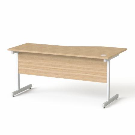 Písací stôl, s oblúkom, ľavé prevedenie, so sivými kovovými nohami, 160x80 cm, MAYAH "Free