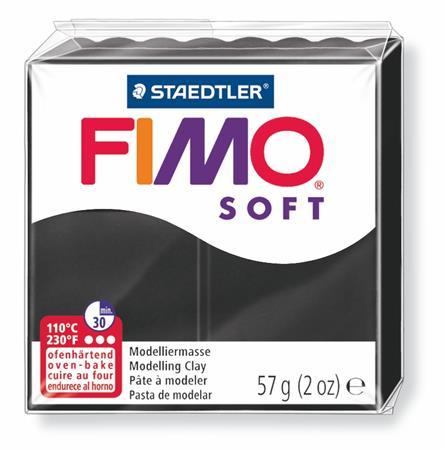 Modelovacia hmota, 57 g, polymérová, FIMO "Soft", čierna