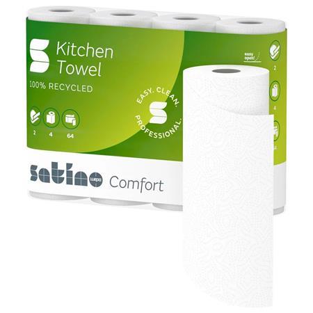 . Kuchynské papierové utierky, 2-vrstvové, 4 kotúče, "Satino Comfort by Wepa", biela 2