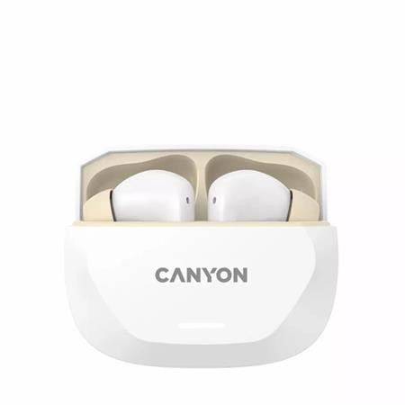 Slúchadlá, TWS bezdrôtové, Bluetooth 5.4, CANYON „Hexagon 7“, bielo-béžové 2