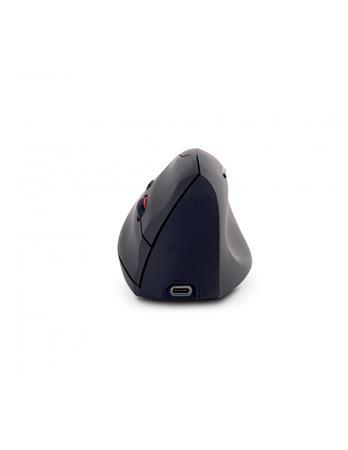 Myš, bezdrôtová, vertikálna, USB, URBAN FACTORY "Ergo Next", čierna
