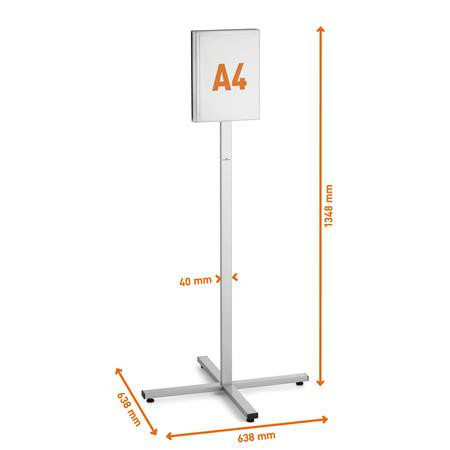 Podlahový stojan, vonkajší, A4, DURABLE „INFO STAND“, antracitovo sivý 8