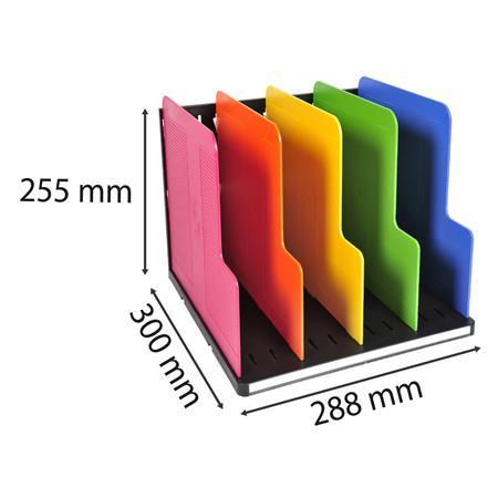 Box na triedenie dokumentov, plast, 4 priehradky, vertikálny, EXACOMPTA "Modulotop Iderama 5