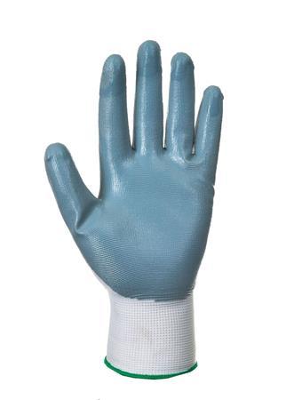 . Precízne montážne rukavice, nitrilové, veľkosť: M, „Flexo Grip“, sivé-biele