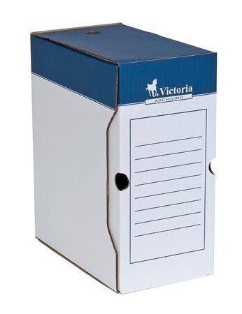 Archívny box, A4, 150 mm, kartón, VICTORIA, modro-biela