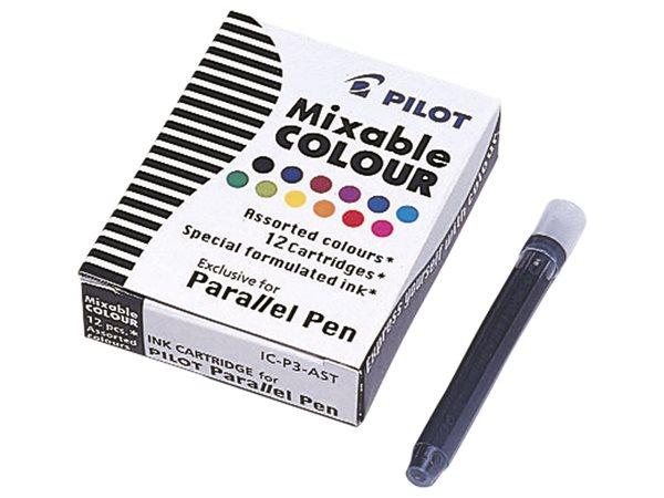 Bombičky do plniaceho pera, PILOT "Parallel Pen", 12 rôznych farieb