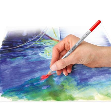Akvarelové ceruzky, plechová krabička, STAEDTLER "Karat", 12 rôznych farieb