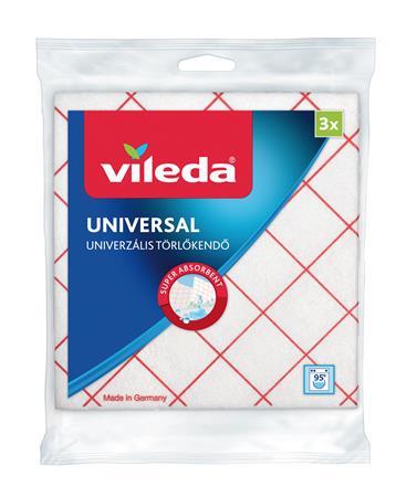 Čistiaca utierka, 34x36 cm, 3 ks, VILEDA "Universal", bielo-červená