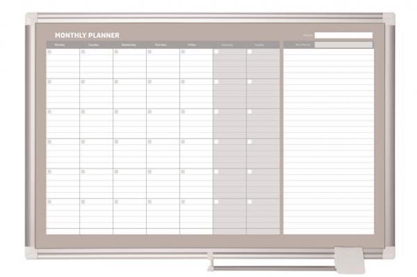 Mesačná plánovacia tabuľa, magnetická, 90x60 cm, VICTORIA