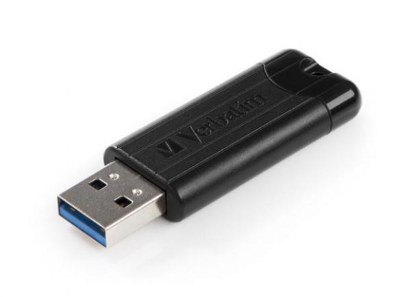 USB kľúč, 128GB, USB 3.0, VERBATIM "Pinstripe", čierny