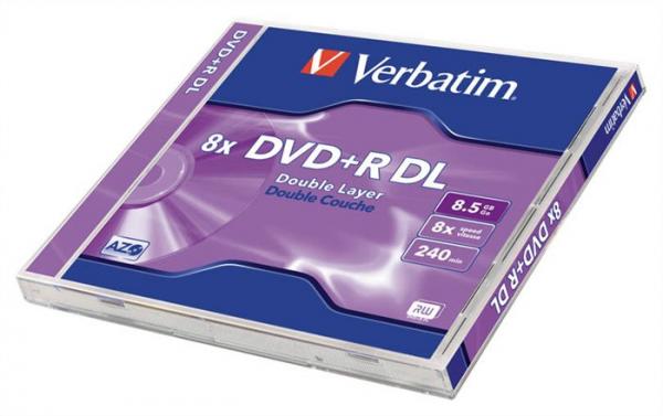 DVD+R disk, dvojvrstvový, 8,5GB, 8x, 1 ks, klasický obal, VERBATIM "Double Layer"