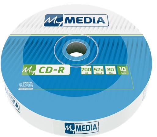 CD-R disk, 700MB, 52x, 10 ks, zmršťovacie balenie , MYMEDIA