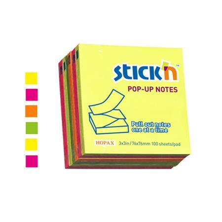 Samolepiaci poznámkový blok, balenie, "Z", 76x76 mm, 6x100 lap, STICK N, neónové farby