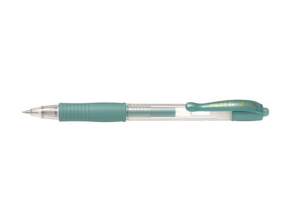 Gélové pero, 0,32 mm, stláčací mechanizmus, PILOT "G-2 Metallic", zelená