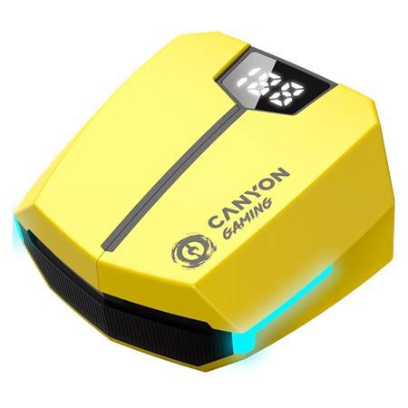 Slúchadlá, bezdrôtové, Bluetooth 5.3, gaming, CANYON "DoubleBee GTWS-2", žltá