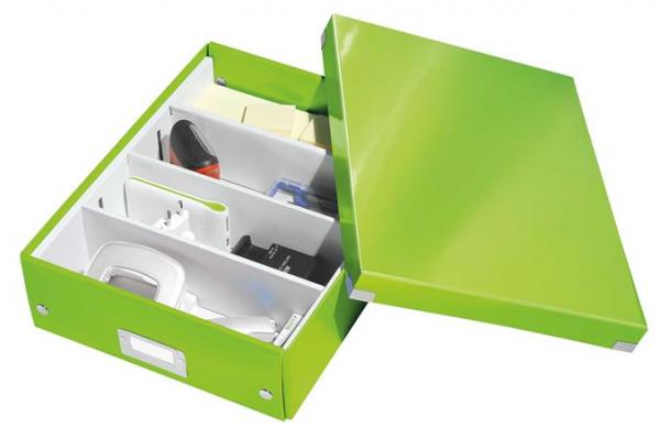 Škatuľa, organizačná, rozmer M, LEITZ "Click&Store", zelená