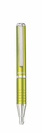 Guľôčkové pero, 0,24 mm, teleskopické, zelené telo, ZEBRA "SL-F1", modrá