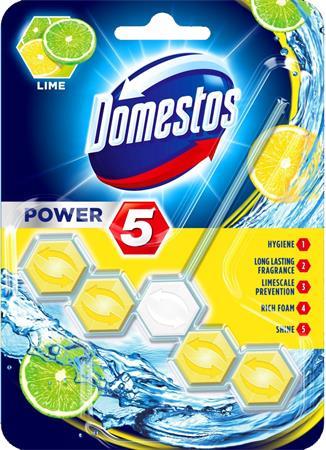 WC osviežujúci blok, 1 ks, DOMESTOS "Power 5", limetka 1