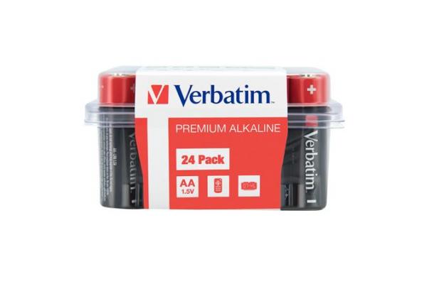 Batéria, AAA, alkalická, 24 ks, VERBATIM