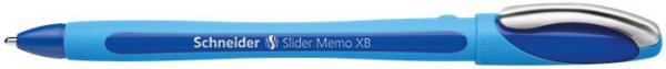 Guľôčkové pero, 0,7 mm, s vrchnákom, SCHNEIDER "Slider Memo", modré
