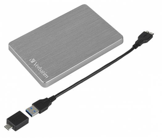 2,5" HDD (pevný disk), 1TB, USB 3.2, z brúseného hliníka, VERBATIM "Store n Go", sivá