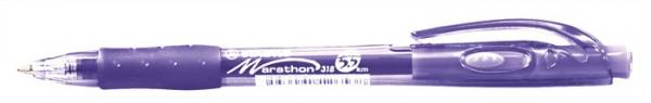 Guľôčkové pero, 0,4 mm, stláčací mechanizmus, STABILO "Marathon", fialové