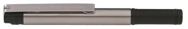 Guľôčkové pero, 0,24 mm, s vrchnákom, nehrdzavejúca oceľ, čierna farba tela, ZEBRA "F-301