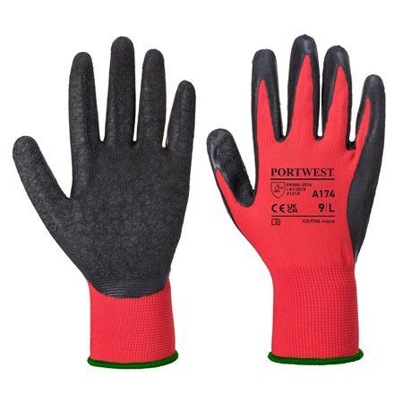 . Ochranné rukavice, latex, veľkosť: XL "Flex Grip", červené-čierne