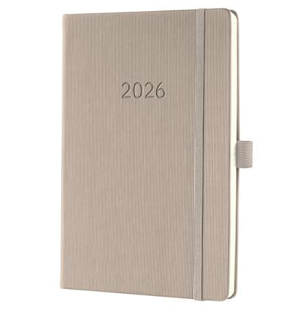 Diár, A5, týždenný, 2026, tvrdá obálka, SIGEL "Conceptum", taupe