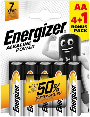 Batéria, AA tužková, 4+1 ks, ENERGIZER "Alkaline Power" 1